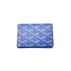 GOYARD Malesherbes Card Wallet Herringbone Pattern Blue